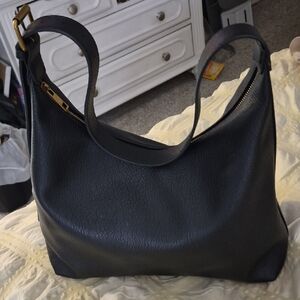 Old Navy Black Vegan Leather Hobo Shoulder Bag